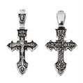 Крест серебряный Ag 925, коллекция Санкт-Петербург, с молитвой Спаси и сохрани, Чернение (оксидирование), 1,09 гр. КРС0224637