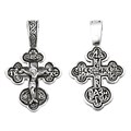 Крест серебряный Ag 925, коллекция Санкт-Петербург, с молитвой Да воскреснет Бог..., Чернение (оксидирование), 2,16 гр. КРС0224644