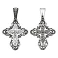 Крест серебряный Ag 925, коллекция Санкт-Петербург, с молитвой Спаси и сохрани, Чернение (оксидирование), 4,76 гр. КРС0224693
