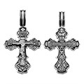 Крест серебряный Ag 925, коллекция Санкт-Петербург, с молитвой Спаси и сохрани, Чернение (оксидирование), 3,98 гр. КРС0224716