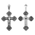 Крест серебряный Ag 925, коллекция Санкт-Петербург, с молитвой Спаси и сохрани, Чернение (оксидирование), 4,38 гр. КРС0224766