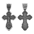 Крест серебряный Ag 925, коллекция Липецк, с молитвой Спаси и сохрани, Чернение (оксидирование), 3,08 гр. КРС0224922