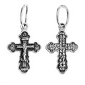 Крест серебряный Ag 925, коллекция Светоч, с молитвой Да воскреснет Бог..., Чернение (оксидирование), 0,56 гр. КРС02241092