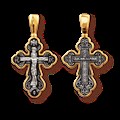 Крест позолоченный Ag 925/Au 585, коллекция Санкт-Петербург, с молитвой Спаси и сохрани, Позолота желтая 999*, Чернение (оксидирование), 4,37 гр. КРС02241132