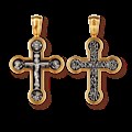 Крест позолоченный Ag 925/Au 585, коллекция Санкт-Петербург, с молитвой Господи, Иисусе Христе, Сыне Божий, помилуй, Позолота желтая 999*, Чернение (оксидирование), 8,3 гр. КРС02241135