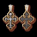 Крест позолоченный Ag 925/Au 585, коллекция Санкт-Петербург, с молитвой Кресту твоему поклоняемся, Владыко, Позолота желтая 999*, Чернение (оксидирование), 4,96 гр. КРС02241140