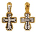 Крест позолоченный Ag 925/Au 585, коллекция Санкт-Петербург, с молитвой Спаси и сохрани, Позолота желтая 999*, Чернение (оксидирование), 3,09 гр. КРС02241161