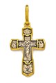 Крест позолоченный Ag 925/Au 585, коллекция Липецк, с молитвой Господи Иисусе Христе помилуй и спаси нас имени Твое, Позолота желтая 999*, 2,8 гр. КРС02241478