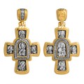 Крест позолоченный Ag 925/Au 585, коллекция Акимов, лик Господь Вседержитель, Иверская БМ, Позолота желтая 999*, Чернение (оксидирование), 10,66 гр. КРС02241571