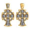 Крест позолоченный Ag 925/Au 585, коллекция Акимов, лик Господь Вседержитель, Позолота желтая 999*, Чернение (оксидирование), 7,8 гр. КРС02241589