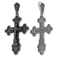 Крест серебряный Ag 925, коллекция Спаси и сохрани, с молитвой Спаси и сохрани, Чернение (оксидирование), 16,8 гр. КРС02241893