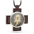Крест серебряный Ag 925, коллекция Обсидиан, лик Матрона Св., 1 гр. КРС02242048 - фото 88596