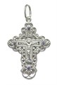 Крест серебряный Ag 925, коллекция Светоч, вставка Фианит, с молитвой Спаси и сохрани, лик Покров Пресвятой Богородицы, 3,49 гр. КРС02242059