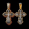 Крест позолоченный Ag 925/Au 585, коллекция Санкт-Петербург, с молитвой Без молитвы, лик Георгий Побед. Св., Покров Пресвятой Богородицы, Позолота желтая 999*, Чернение (оксидирование), 14,86 гр. КРС02242070