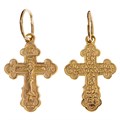 Крест позолоченный Ag 925/Au 585, коллекция Иваново, с молитвой Да воскреснет Бог..., Позолота красная 585*, 0,85 гр. КРС02242148