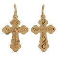 Крест позолоченный Ag 925/Au 585, коллекция Москва златоглавая-2, с молитвой Спаси и сохрани, Позолота красная 585*, 1,5 гр. КРС02242190