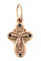 Крест позолоченный Ag 925/Au 585, коллекция Иваново, вставка Фианит, Позолота красная 585*, 0,81 гр. КРС02242203