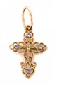 Крест позолоченный Ag 925/Au 585, коллекция Иваново, вставка Фианит, Позолота красная 585*, 0,87 гр. КРС02242208