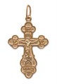 Крест позолоченный Ag 925/Au 585, коллекция Эпифания, Позолота красная 585*, 2,39 гр. КРС02242245