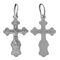 Крест серебряный Ag 925, коллекция Иваново, с молитвой Спаси и сохрани, Родий, 0,6 гр. КРС02242437
