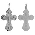Крест серебряный Ag 925, коллекция Иваново, с молитвой Спаси и сохрани, Родий, 2,91 гр. КРС02242485