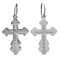 Крест серебряный Ag 925, коллекция Иваново, с молитвой Спаси и сохрани, Родий, 1,25 гр. КРС02242488