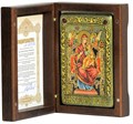 Настольная икона Божией Матери Всецарица (Пантанасса) на дубе 10х15 см. 234288