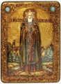 Аналойная икона "Преподобный Сергий Радонежский чудотворец" на мореном дубе 21х29 58778 - фото 89384