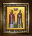 Петр и Феврония святые благоверные князья 18х24 в киоте 24х30 km_25_1629