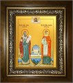 Петр и Феврония святые благоверные князья 18х24 в киоте 24х30 km_25_2069