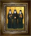 Иаков (Тсаликис) Эвбейский Блаженный старец, преподобный Паисий Святогорец, преподобный Порфирий Кавсокаливит 18х24 в киоте 24х30 km_25_2571