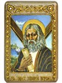 Настольная икона "Святой апостол Андрей Первозванный" на мореном дубе 10х15 настольная RTI-038-8.m