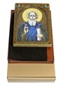 Живописная икона Преподобный Сергий Радонежский чудотворец на кипарисе 21х29 аналойная RTI-843.Ак