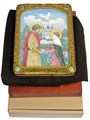 Живописная икона Петр и Феврония на кипарисе 21х29 аналойная RTI-848-8.Ak