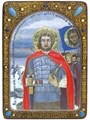 Живописная икона Святой благоверный князь Александр Невский на кипарисе 21х29 аналойная RTI-849-8.Ак