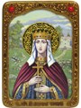 Живописная икона Святая Мученица Людмила Чешская на кипарисе 21х29 аналойная RTI-871А.Ак