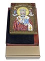 Живописная икона Святитель Николай, архиепископ Мир Ликийский (Мирликийский), чудотворец на кипарисе 21х29 аналойная RTI-8400А.Ак