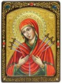 Живописная икона Образ Божией Матери Умягчение злых сердец на кипарисе 21х29 аналойная RTI-824.Ак