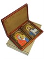 Венчальная пара Живописных икон "Казанская икона Божией Матери" и "Господь Вседержитель" на кипарисе 15х20 полуаналойная RTI-P821.Ak-456