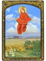 Живописная икона Образ Божией Матери "Спорительница хлебов" на кипарисе в березовом киоте 61570